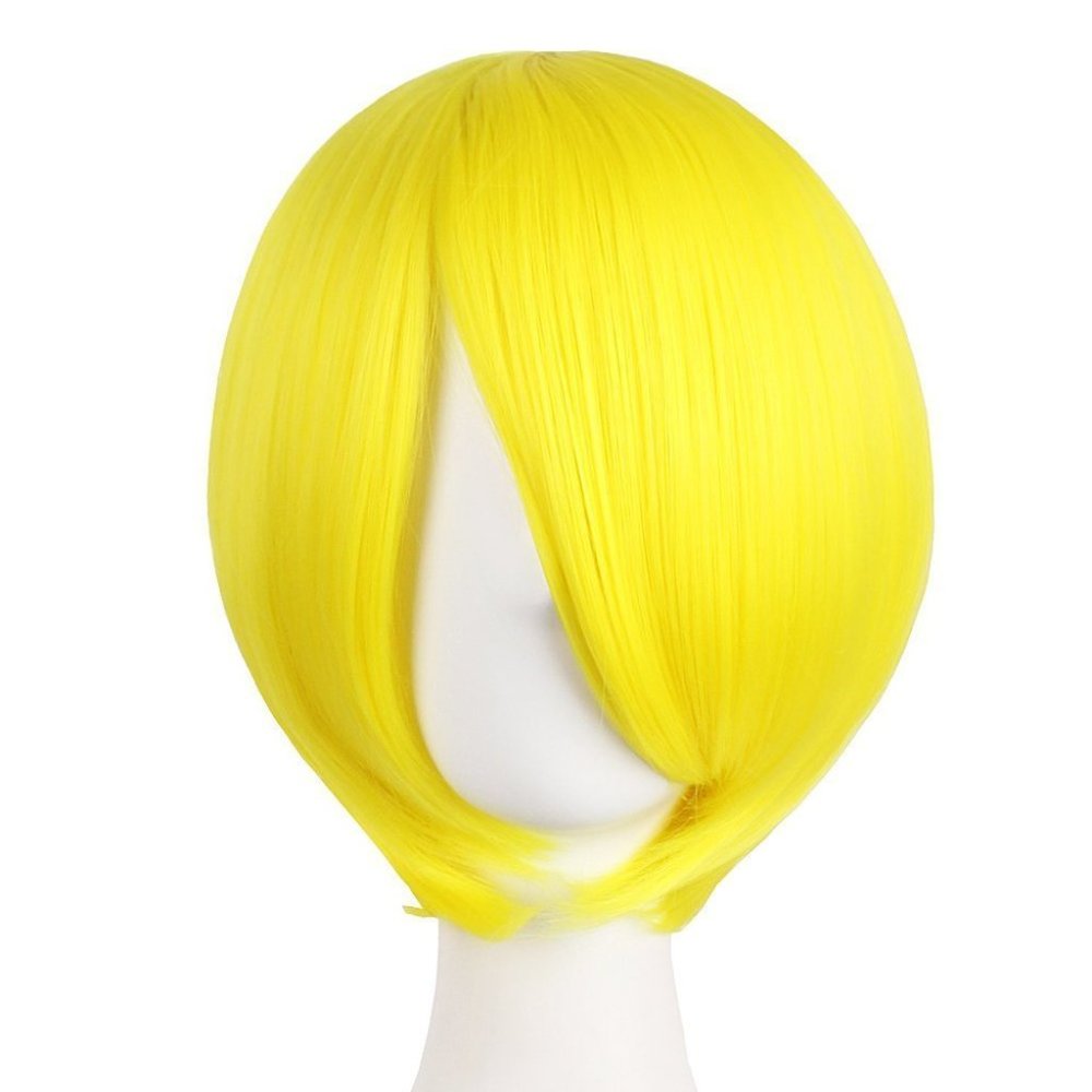 12" Yellow Straight Cosplay/Anime Costume Wig